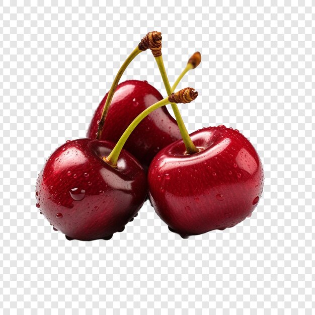 Cherries isolated on transparent background