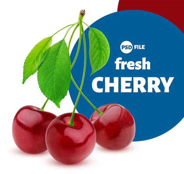 PSD cherries with leaves