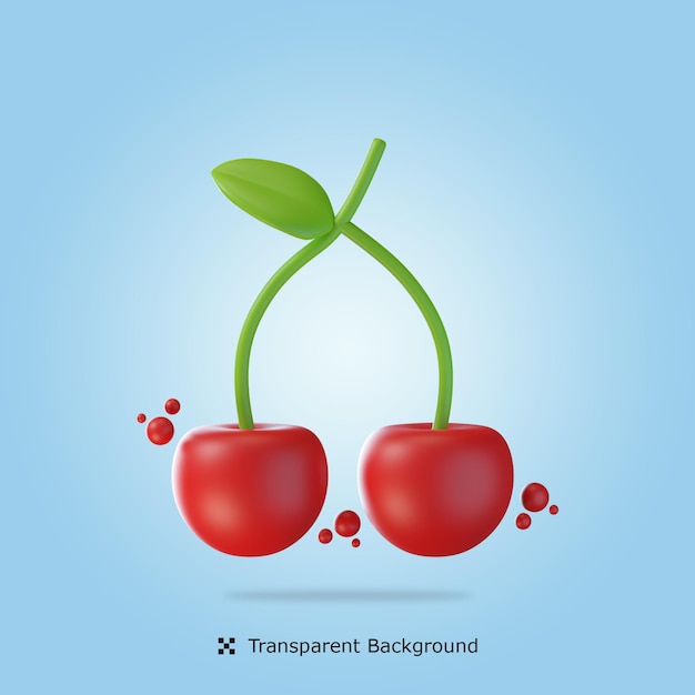 PSD cherry 3d icon illustration