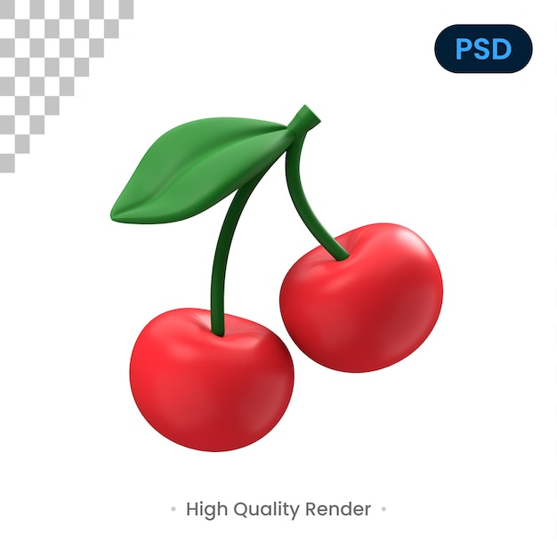 チェリー 3 D アイコン Premium Psd