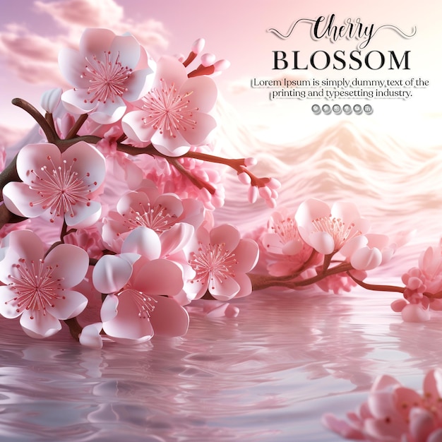 PSD cherry blossom background