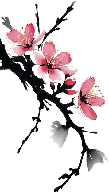 PSD cherry blossom flower branch