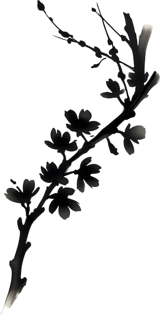 PSD cherry blossom flower branch