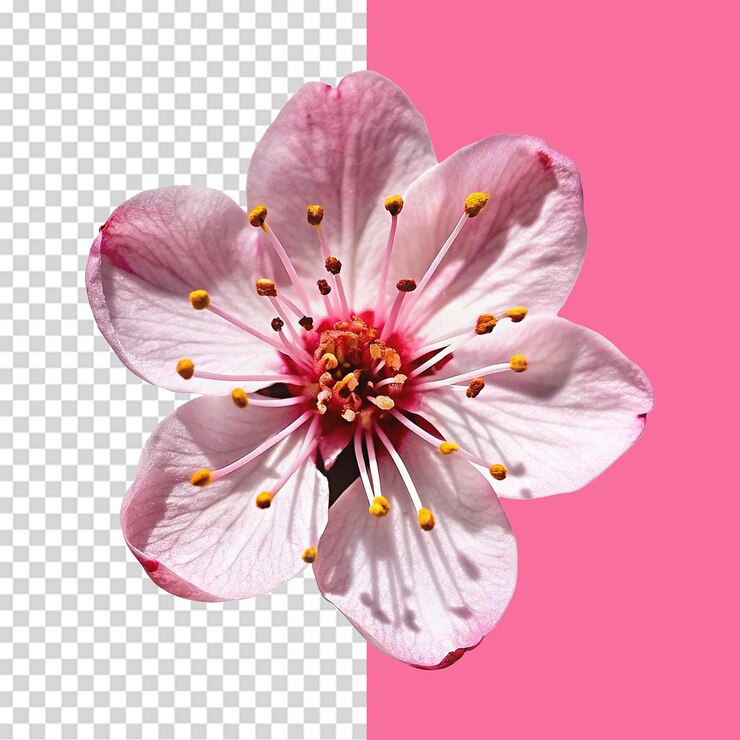 PSD <unk>花花在透明的背景上孤立