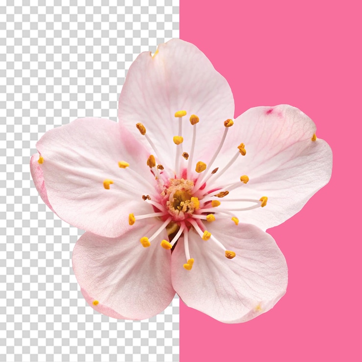 PSD <unk>花花在透明的背景上孤立