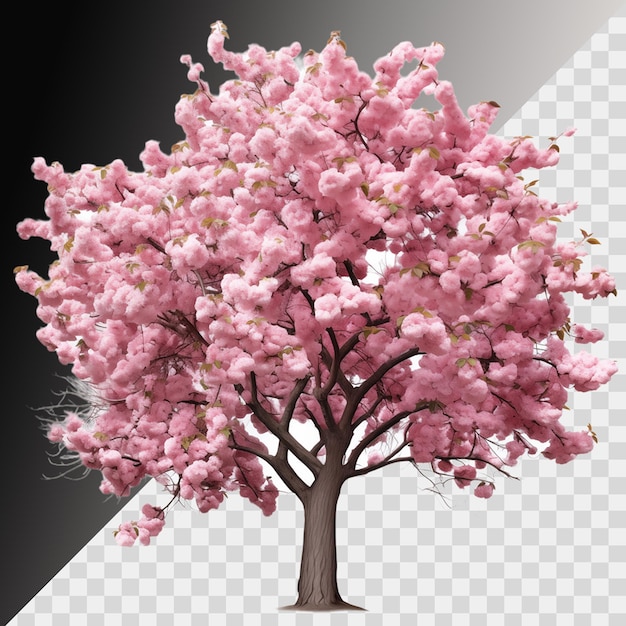 PSD cherry blossom tree isolated on transparent background