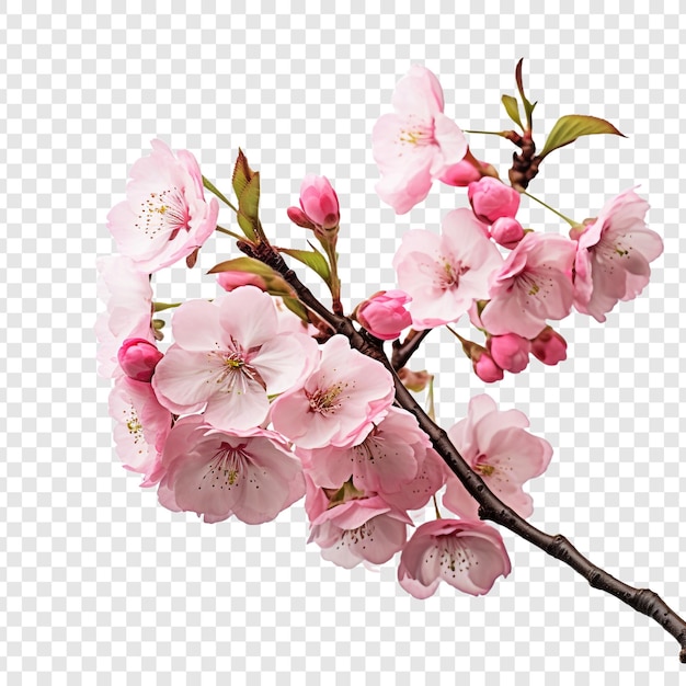 Cherry blossoms in bloom isolated on transparent background