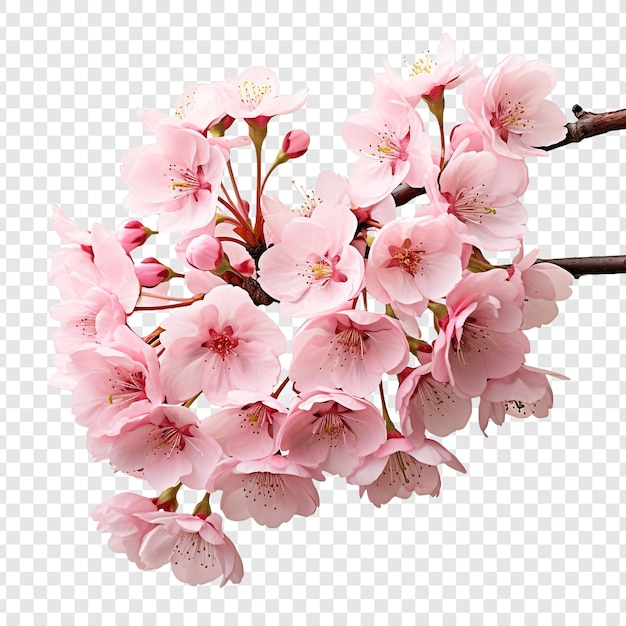 Cherry blossoms in bloom isolated on transparent background