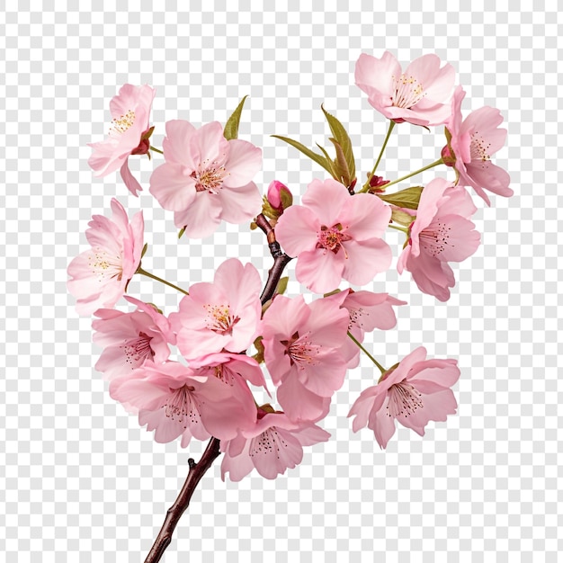 PSD cherry blossoms in bloom isolated on transparent background