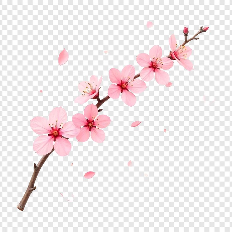PSD 투명 한 배경 에 분리 된 체리 꽃
