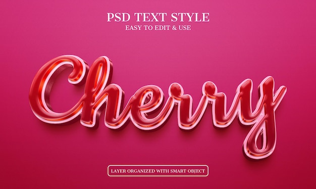 PSD cherry fruits tekststijl psd bestand