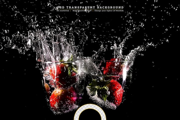 PSD cherry juice splash on transparent background