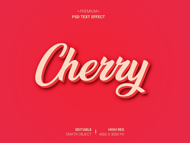 Cherry PSD  text effect