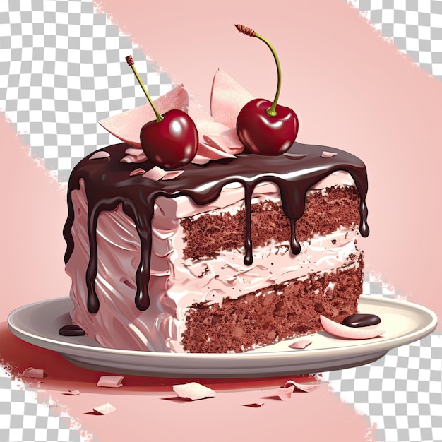 PSD cherry topped chocolate cake