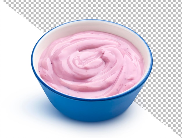 PSD cherry yogurt isolated on white background