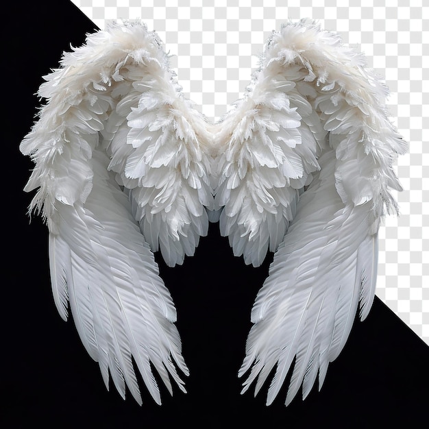 PSD cherubische engelenvleugels met witte veren en wolkenelementen