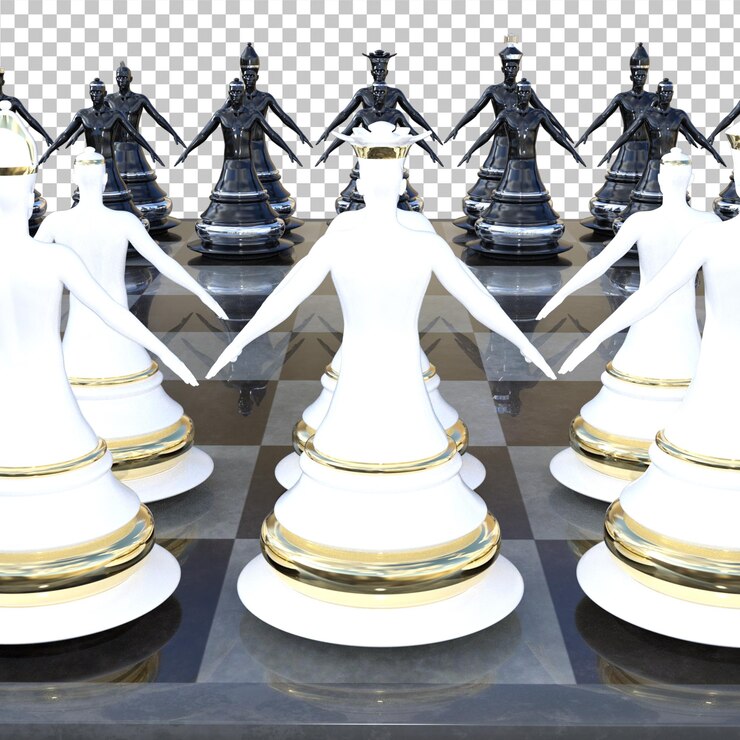 PSD chess board 3d illustration rendering isolated premium psd