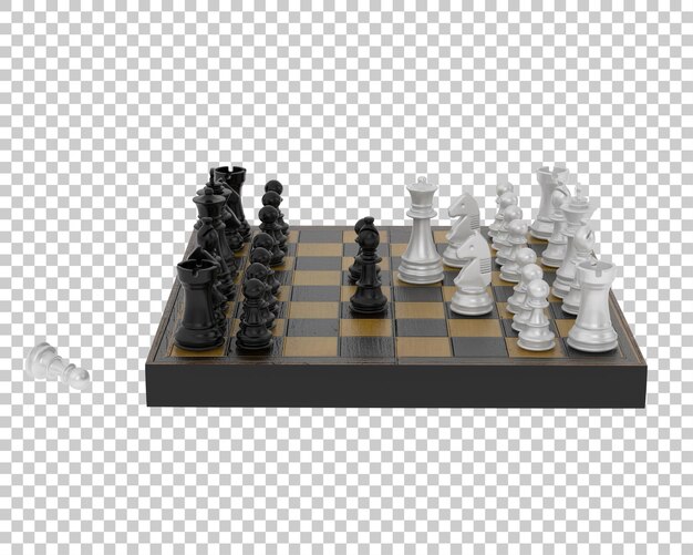 Premium PSD  Chess board on transparent background 3d rendering  illustration