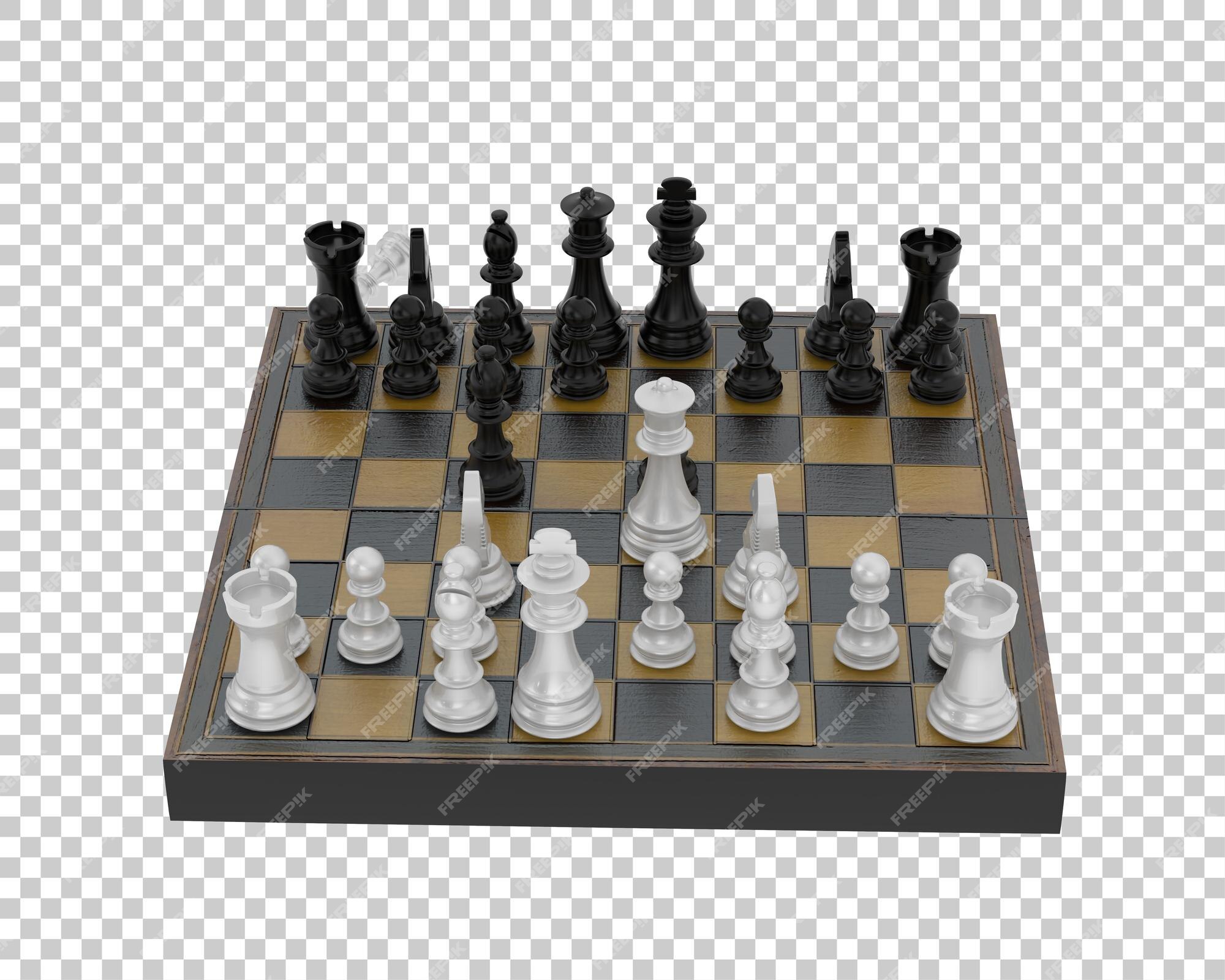 Premium PSD  Chess board isolated on transparent background 3d rendering  illustration