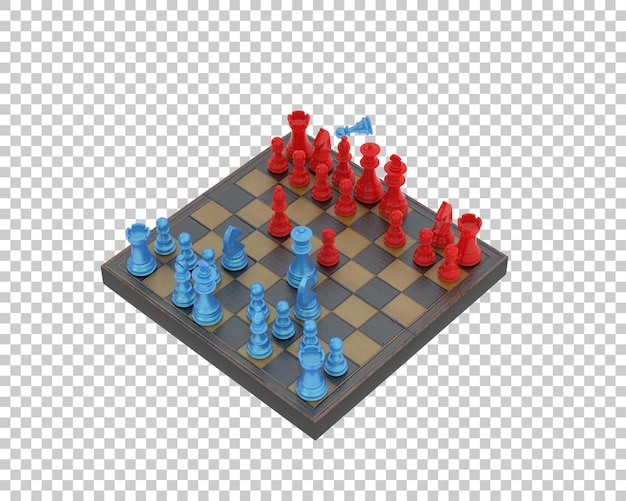 Premium PSD  Chess board isolated on transparent background 3d rendering  illustration