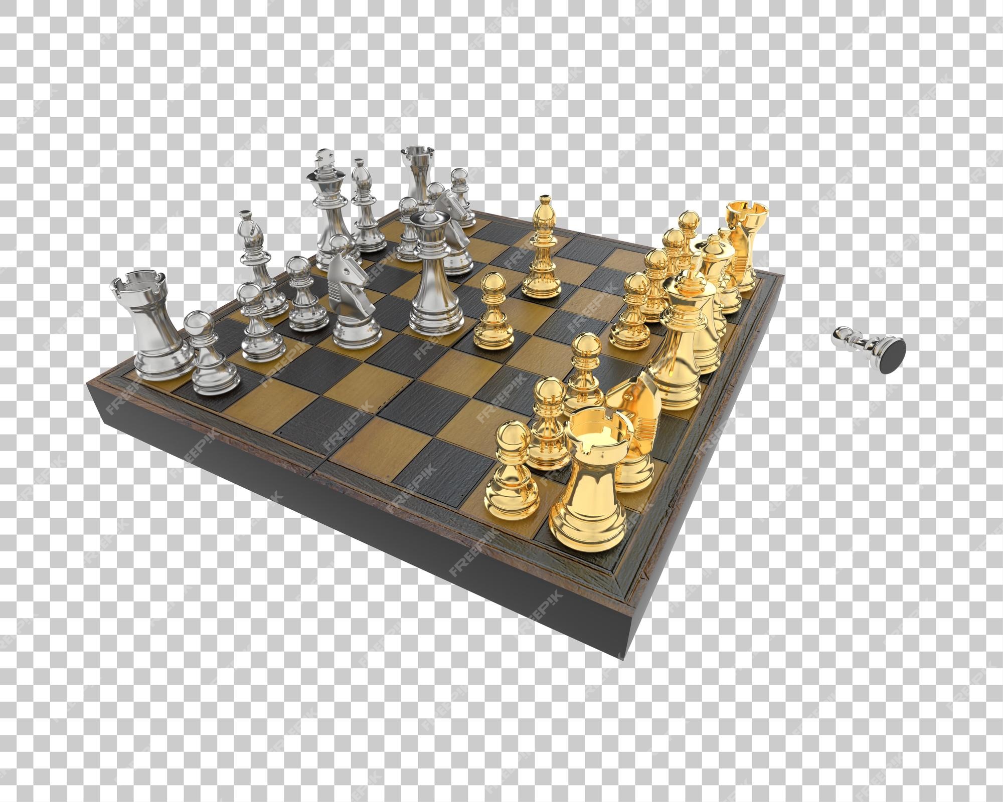 Premium PSD  Chess board isolated on transparent background 3d rendering  illustration