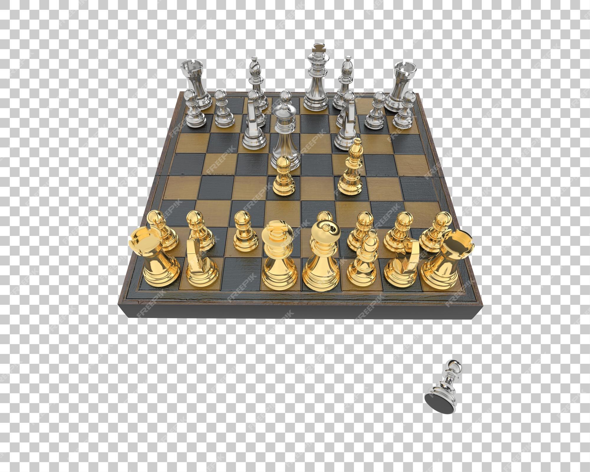 Premium PSD  Chess board isolated on transparent background 3d rendering  illustration