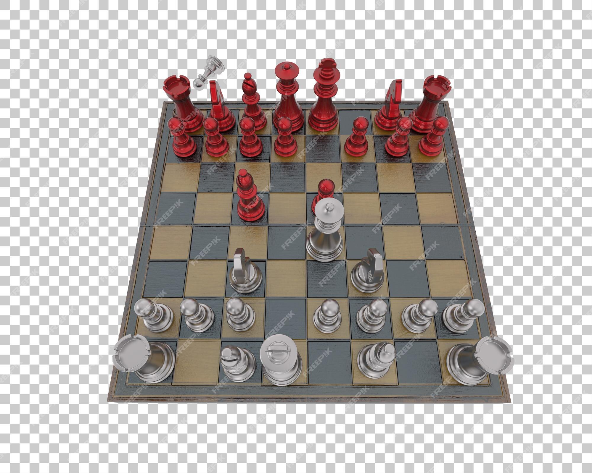 Premium PSD  Chess board on transparent background 3d rendering  illustration