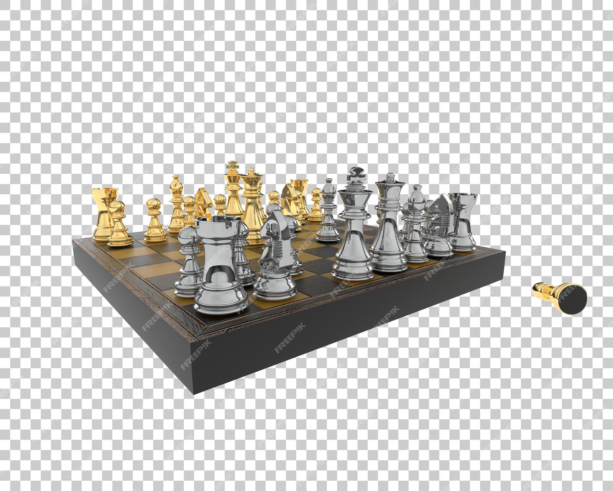 Premium PSD  Chess board on transparent background 3d rendering  illustration