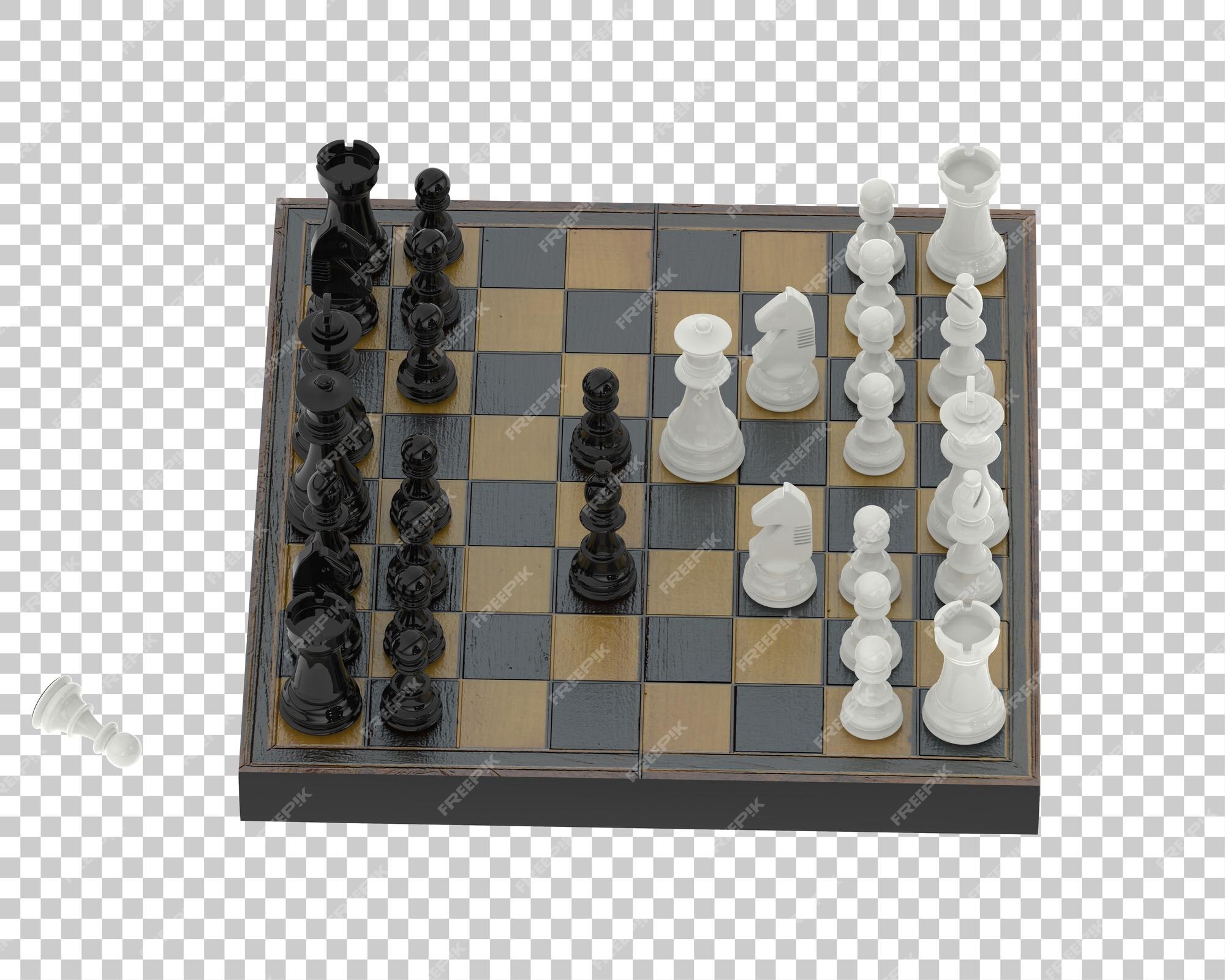 Premium PSD  Chess board isolated on transparent background 3d rendering  illustration