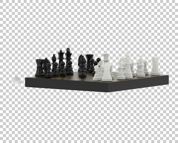 PSD chess board isolated on transparent background 3d rendering illustration