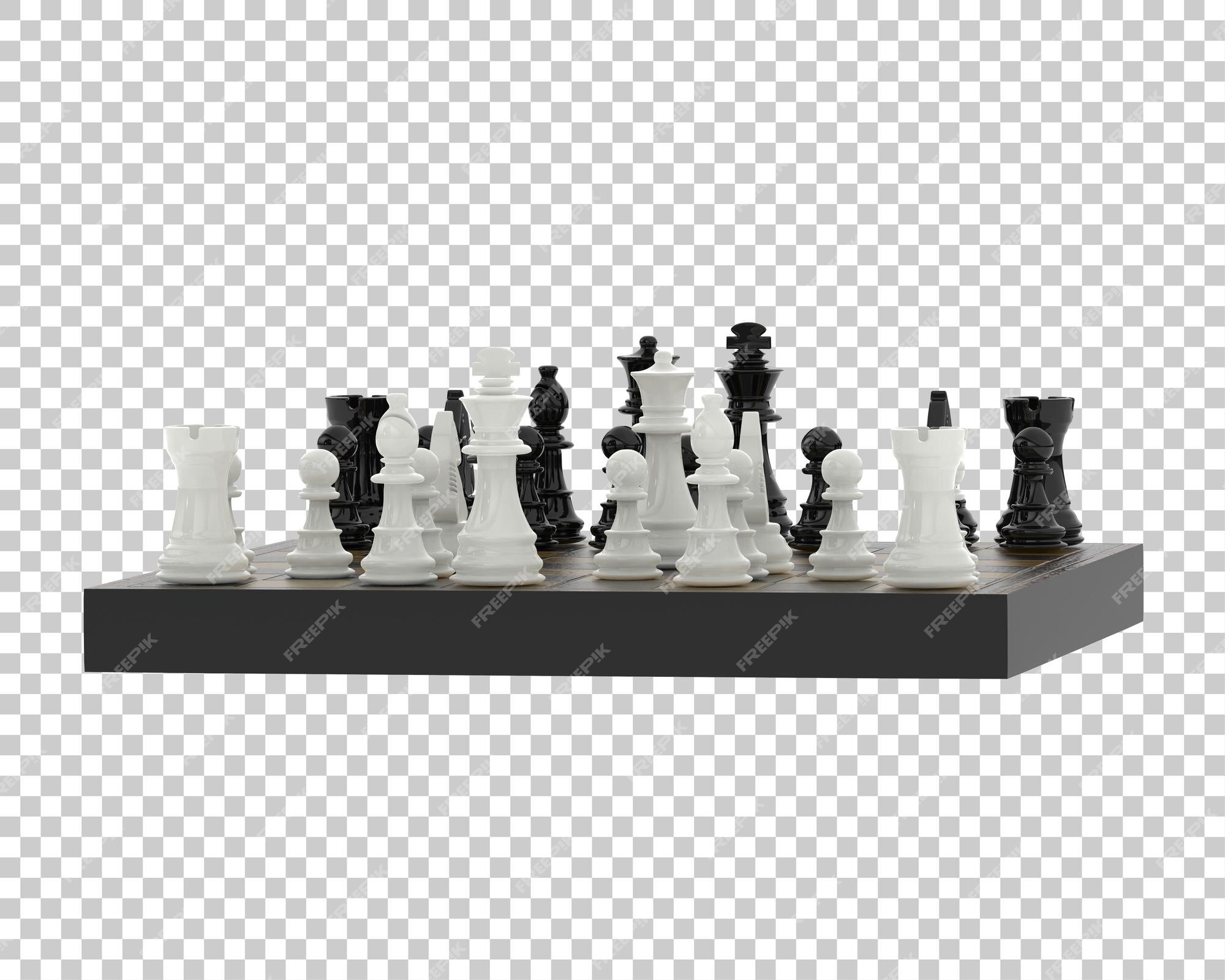 Premium PSD  Chess board on transparent background 3d rendering  illustration