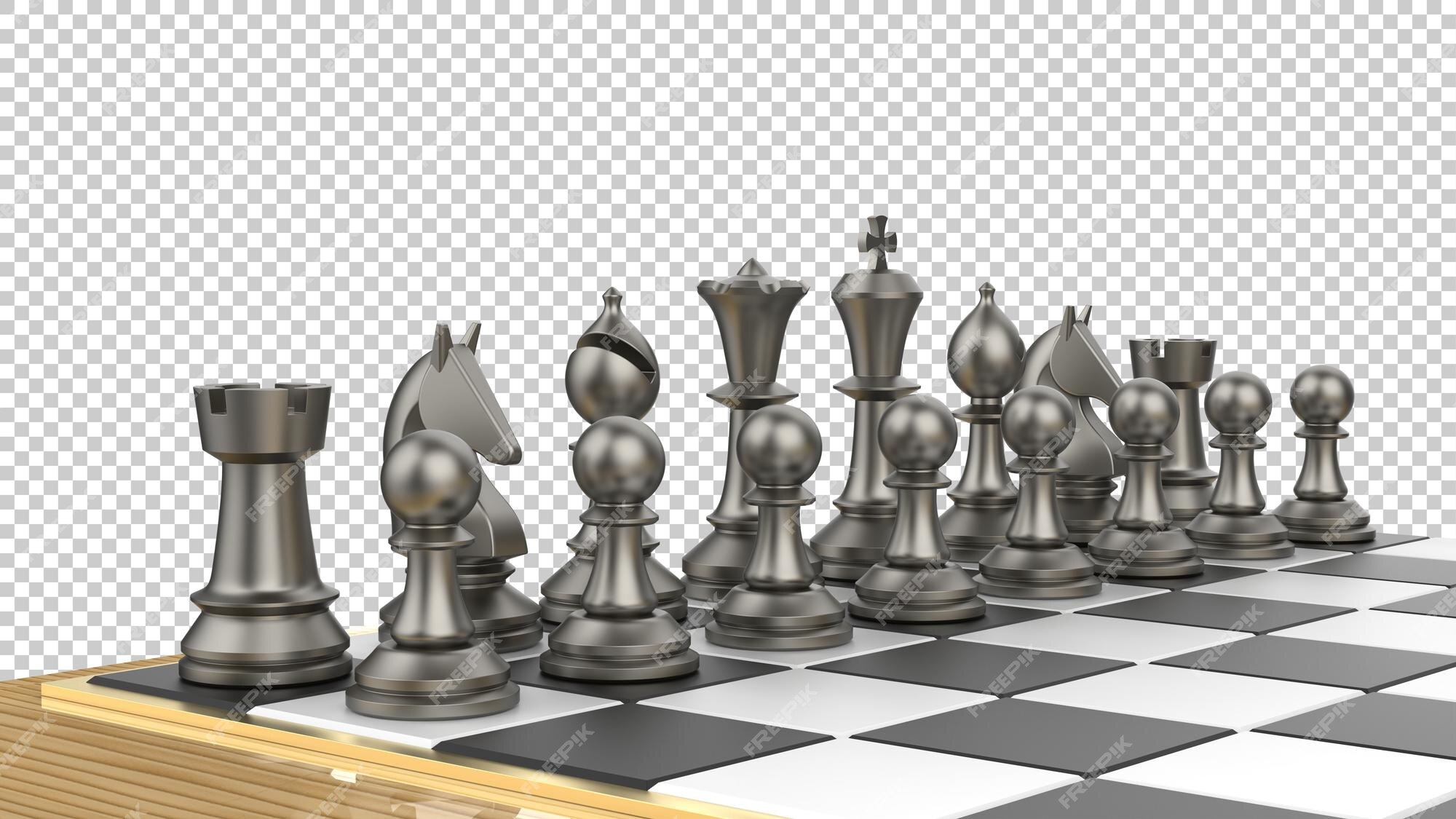 Premium PSD  Chess board on transparent background 3d rendering  illustration