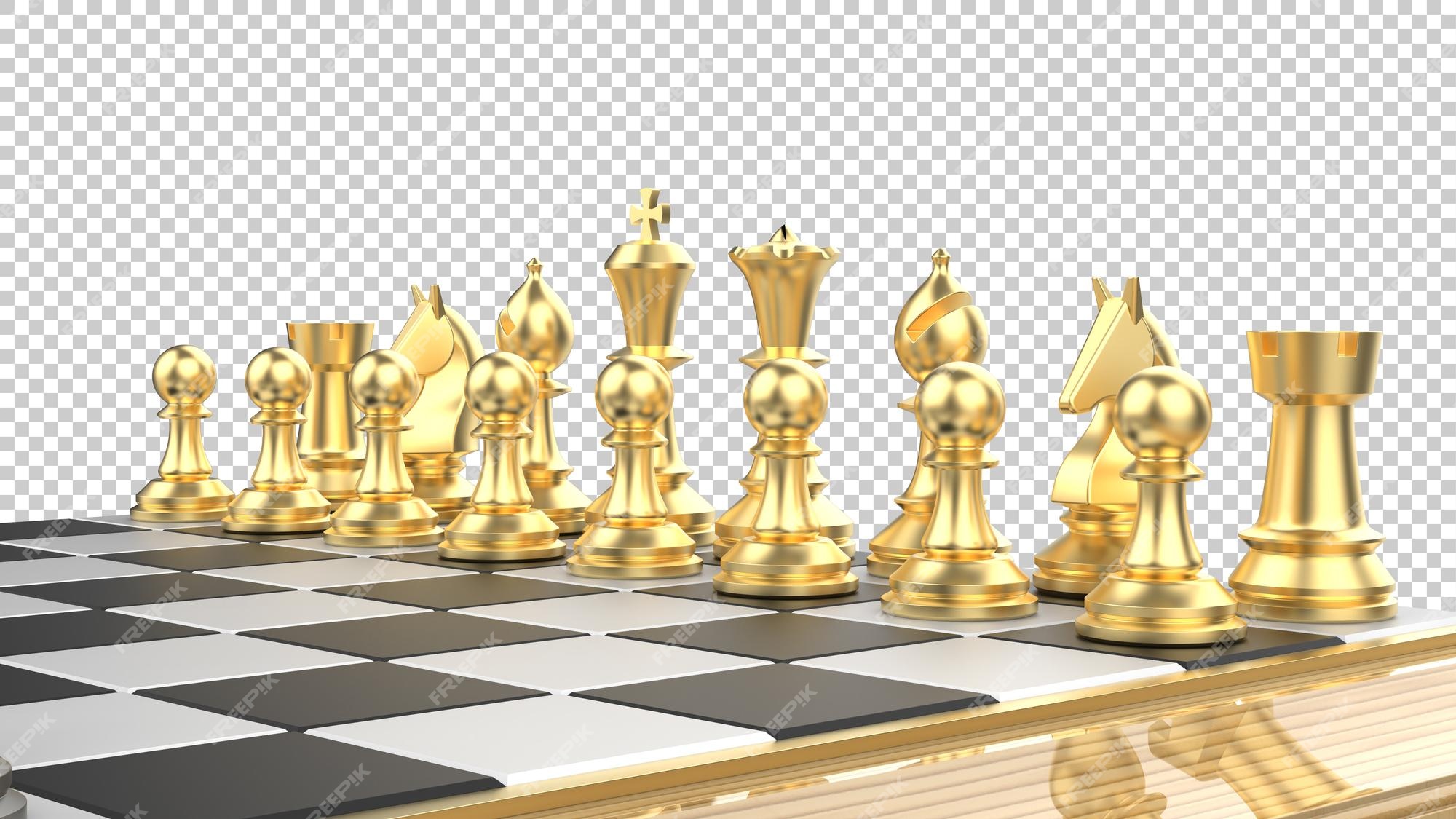 Premium PSD  Chess board on transparent background 3d rendering  illustration