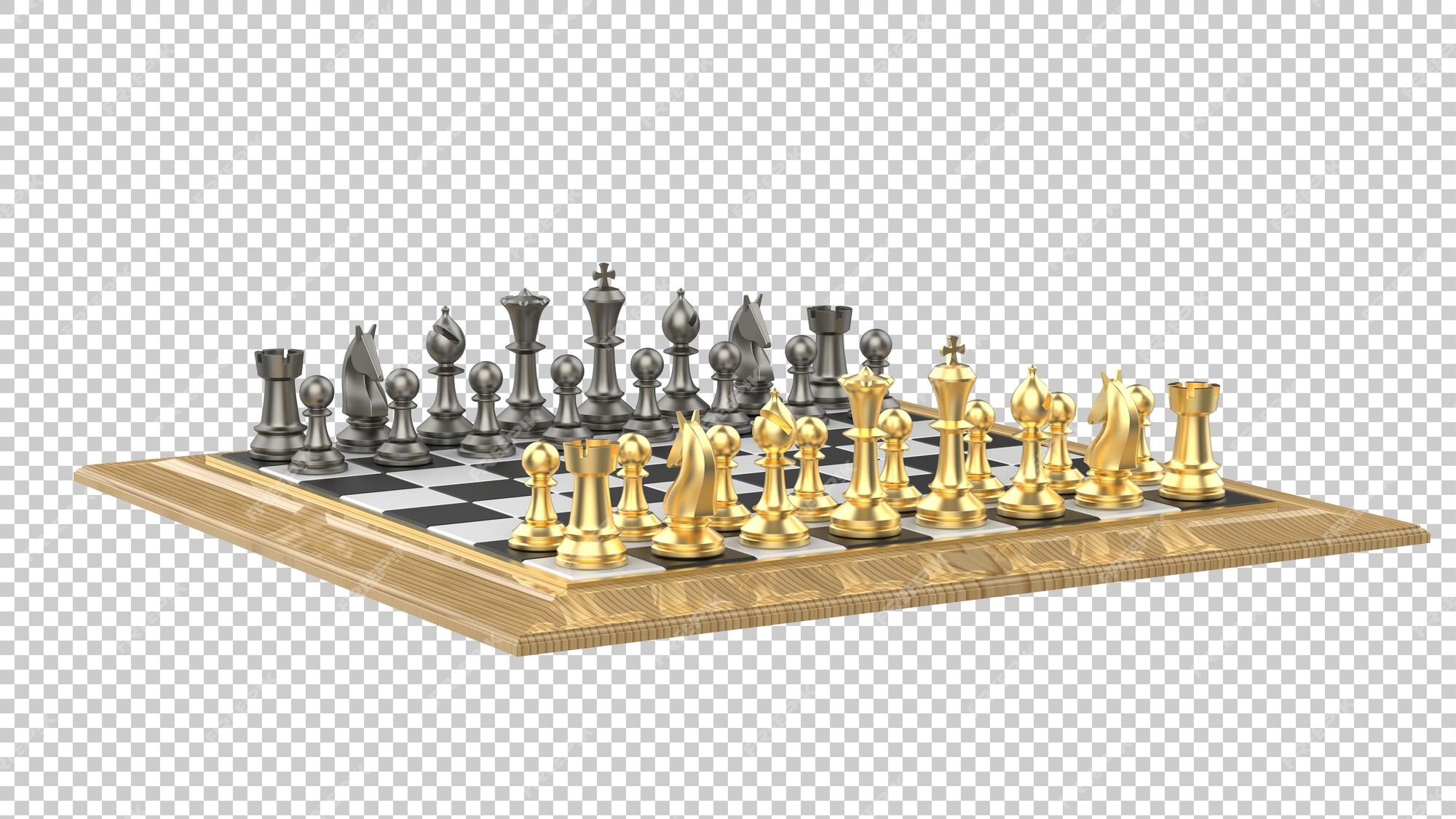 Premium PSD  Chess board isolated on transparent background 3d rendering  illustration