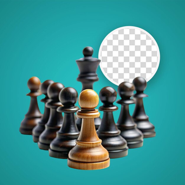 PSD chess board isolated on transparent background 3d rendering illustration