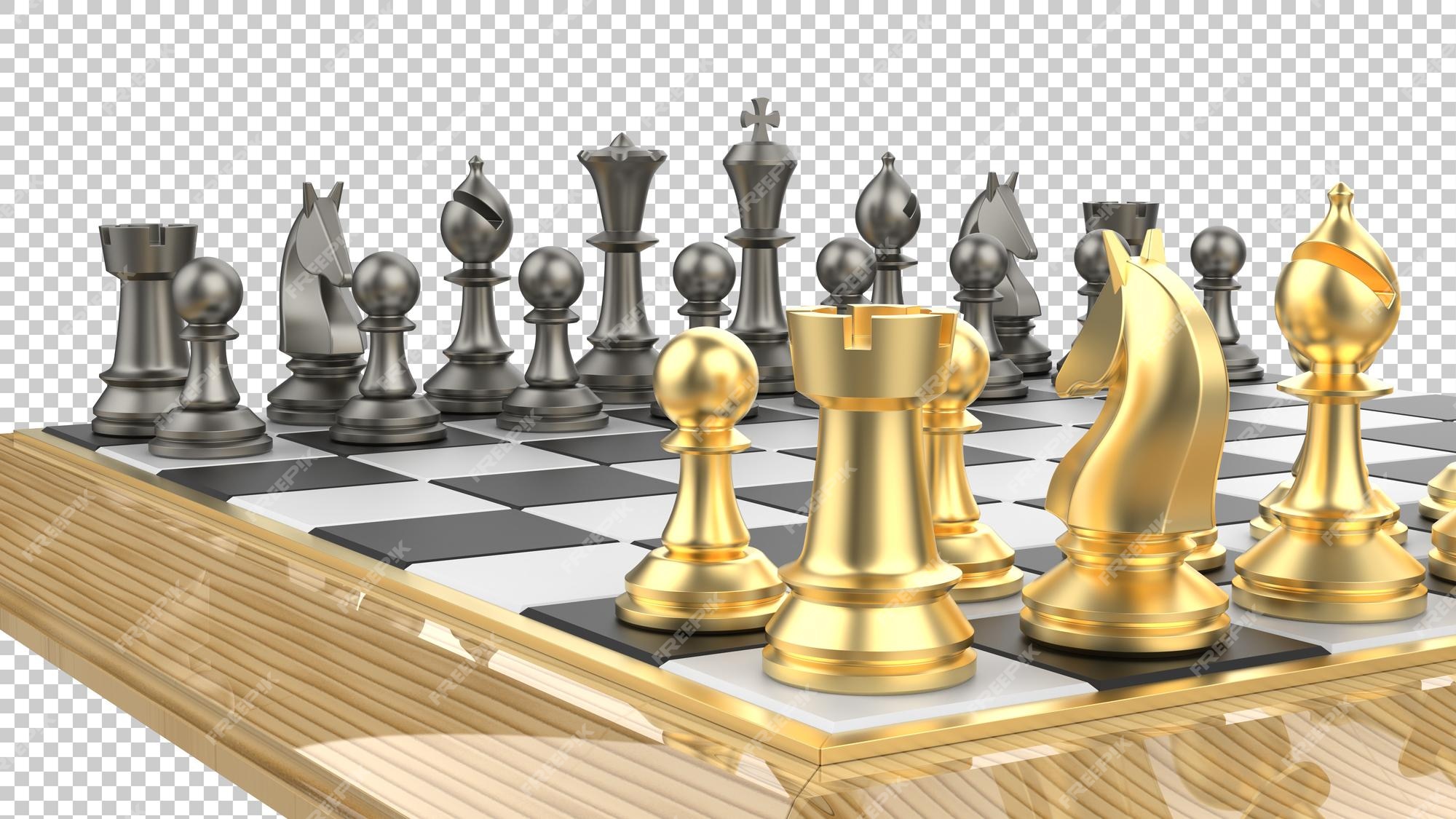 Premium PSD  Chess board on transparent background 3d rendering  illustration