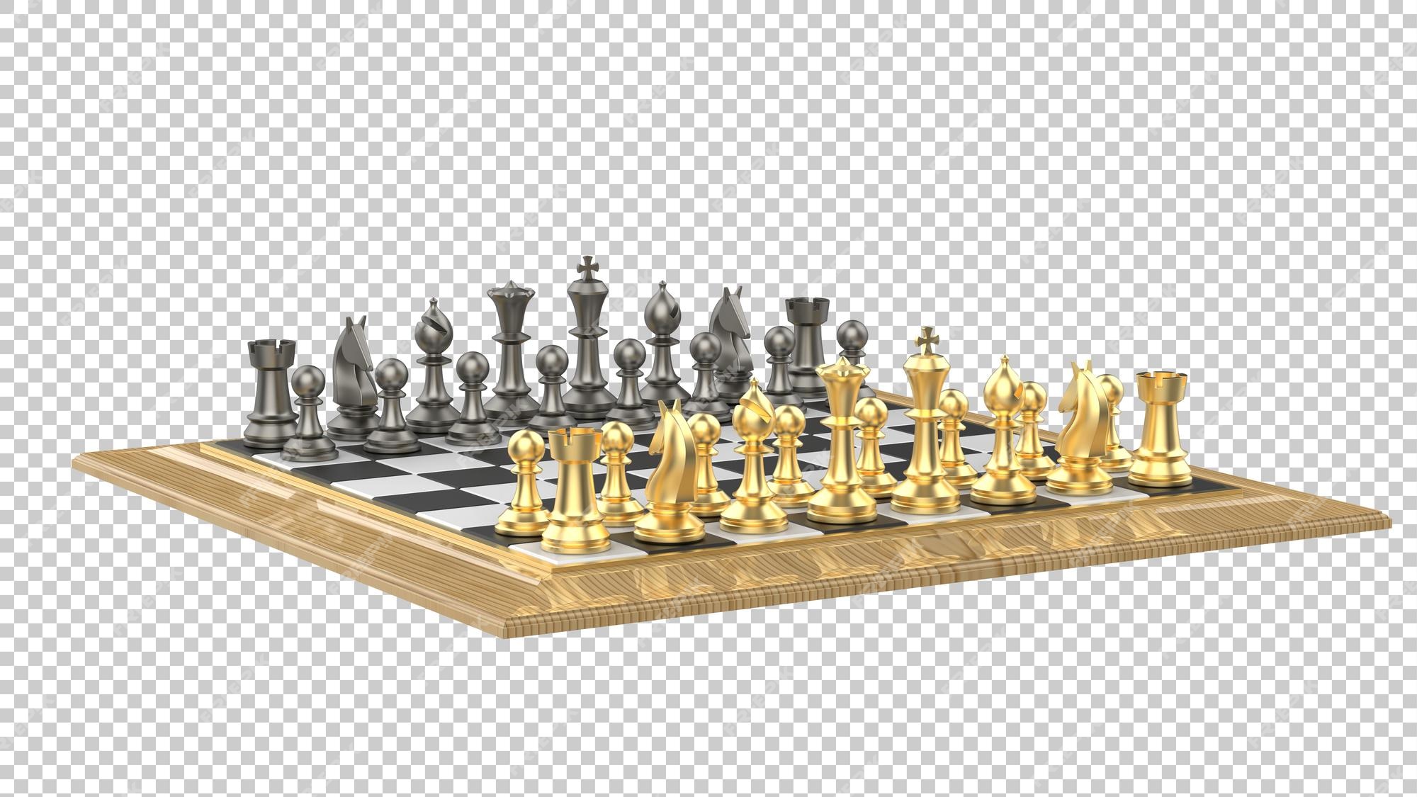 Premium PSD  Chess board on transparent background 3d rendering  illustration