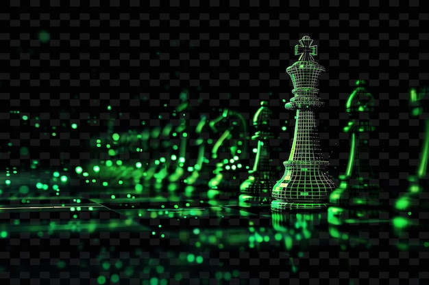 PSD a chess board with a green light on it