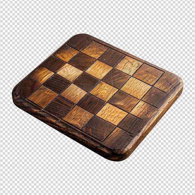 Chess board wood shell check isolated on transparent background