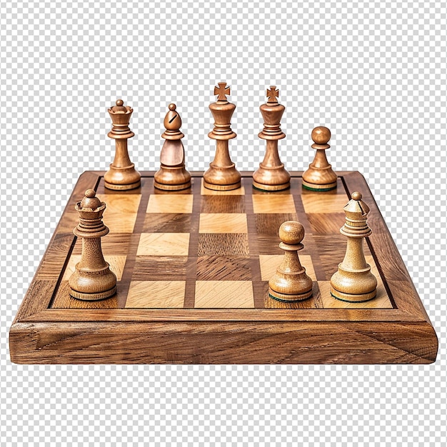 Chess board wood shell check isolated on transparent background