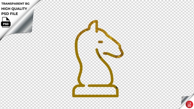 PSD chess horse golden color melted paint psd transparent