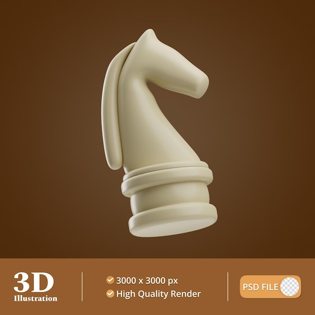 PSD chess object knight illustration 3d