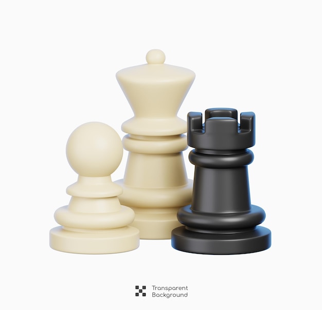 Шахматная фигура изолирована Игровая доска товары и оборудование икона 3d Рендер иллюстрация
