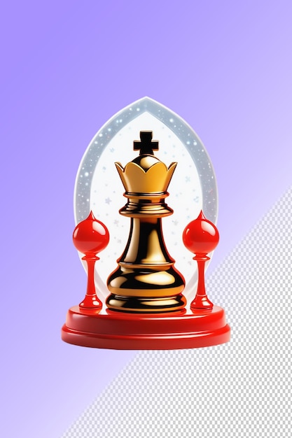 PSD a chess piece with a gold crown on it