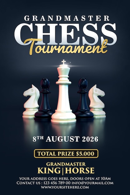 PSD chess tournament flyer template premium psd