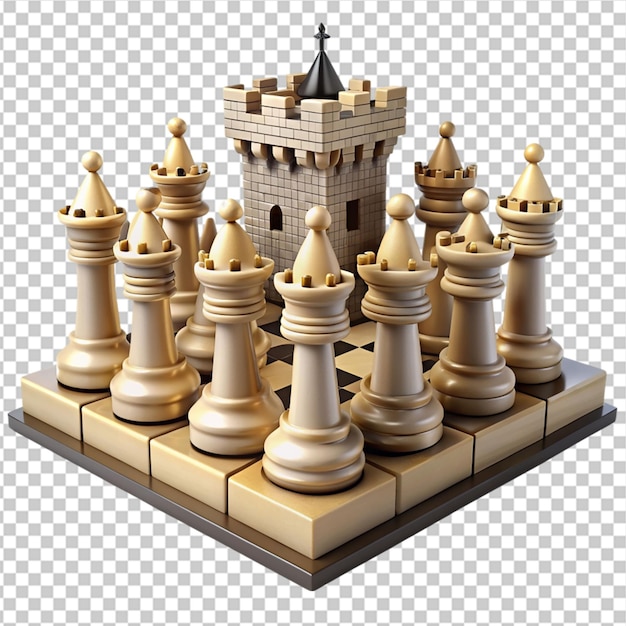 PSD chessmen on chessboard