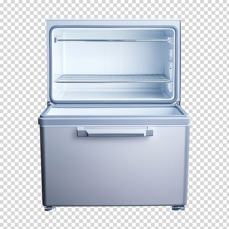 PSD chest freezer isolated on transparent background
