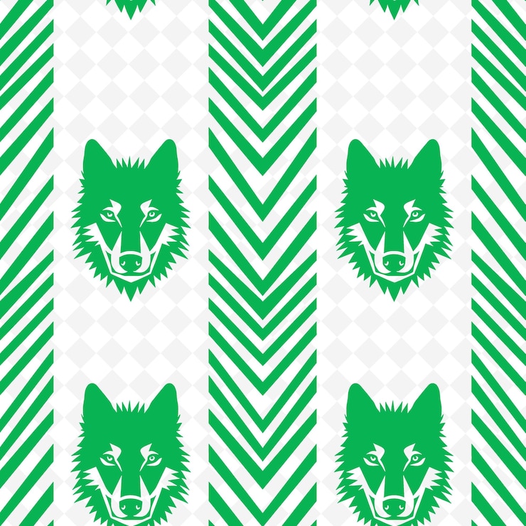 PSD chevron pattern with kind of wolf icon and angular lines wit nature inspired abstract outline art