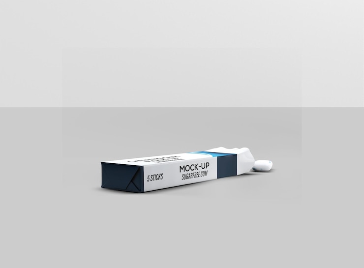 PSD chewing gum pack mockup