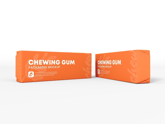 Chewing Gum Paper Box Packaging Mockup